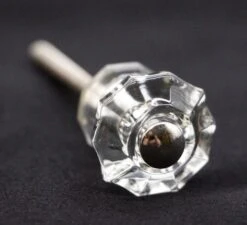 Vintage 0.875 In. Fluted Clear Glass Drawer Cabinet Knob