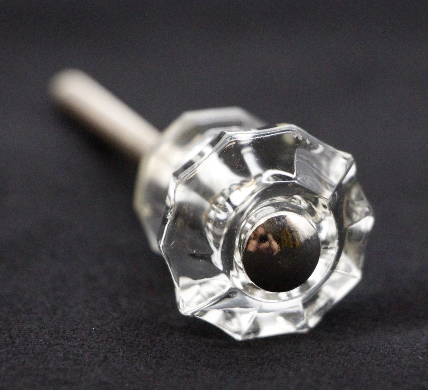 Vintage 0.875 In. Fluted Clear Glass Drawer Cabinet Knob 3 Vintage 0.875 In. Fluted Clear Glass Drawer Cabinet Knob