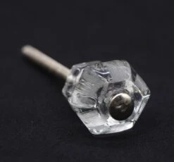 Vintage 0.875 In. Hexagon Clear Glass Cabinet Drawer Knob