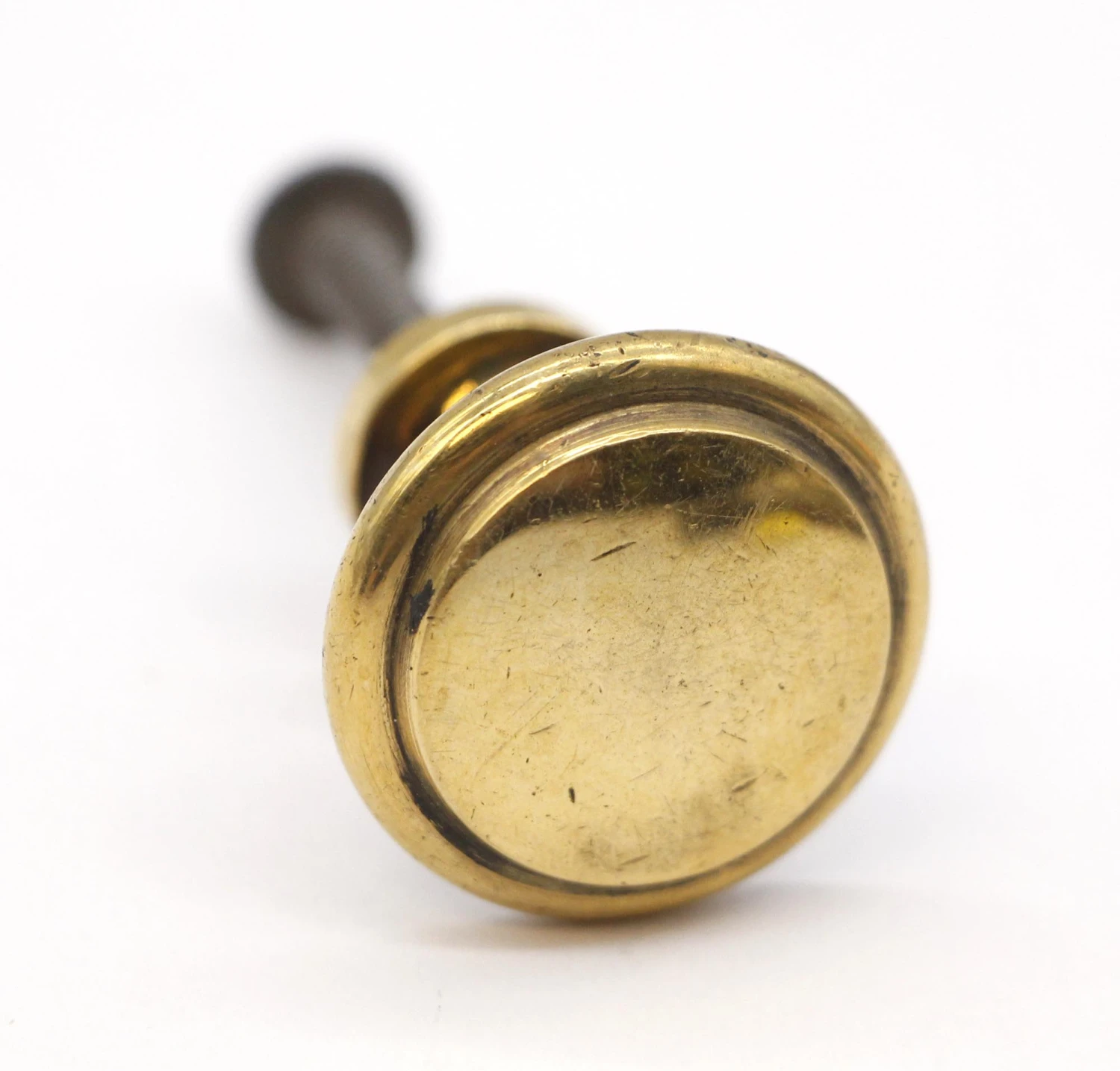 Vintage 1 In. Concentric Polished Brass Cabinet Knob 3 Vintage 1 In. Concentric Polished Brass Cabinet Knob