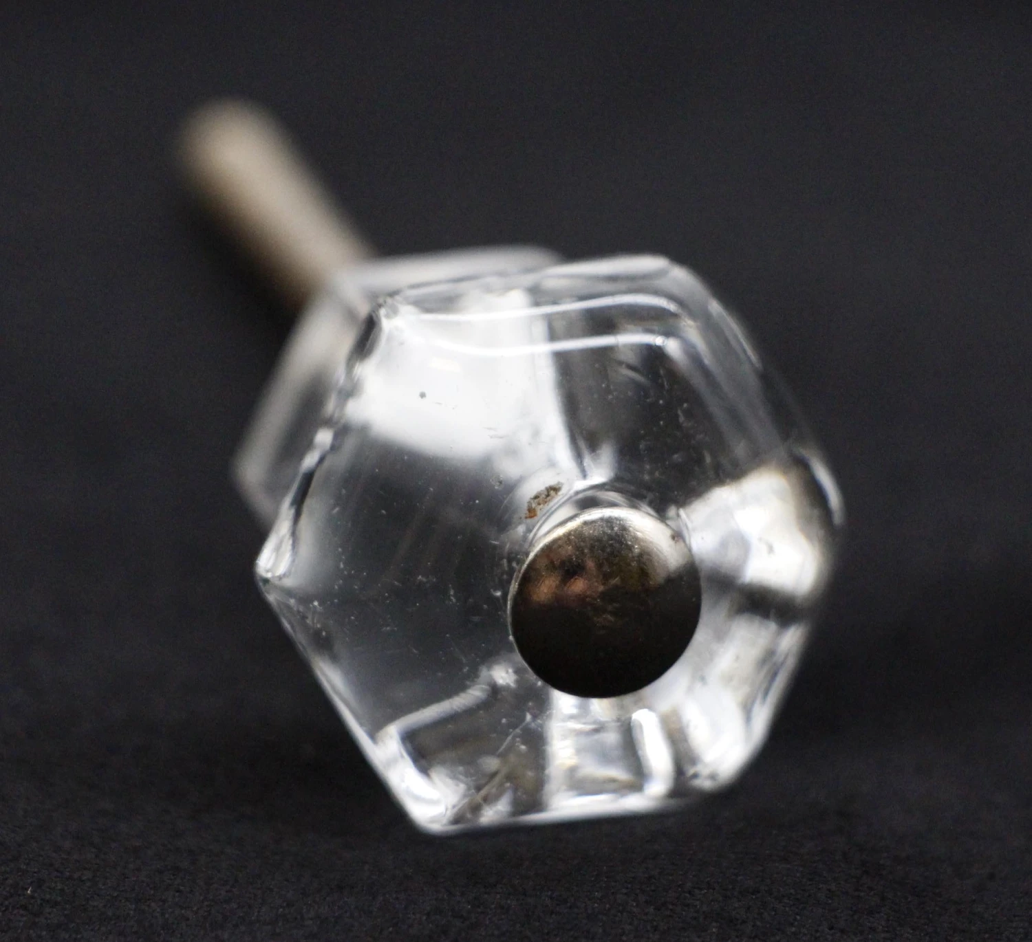 Vintage 1 In. Hexagon Clear Glass Drawer Cabinet Knob 3 Vintage 1 In. Hexagon Clear Glass Drawer Cabinet Knob