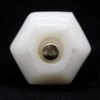 Vintage 1 In. White Ceramic Hexagon Cabinet Knob 2 Vintage 1 In. White Ceramic Hexagon Cabinet Knob -OGT Sale Store cabinet furniture knobs vintage 1 in white ceramic hexagon cabinet knob q285314