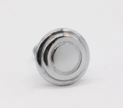 Vintage 1.125 In. Concentric Chrome Plated Brass Cabinet Knob