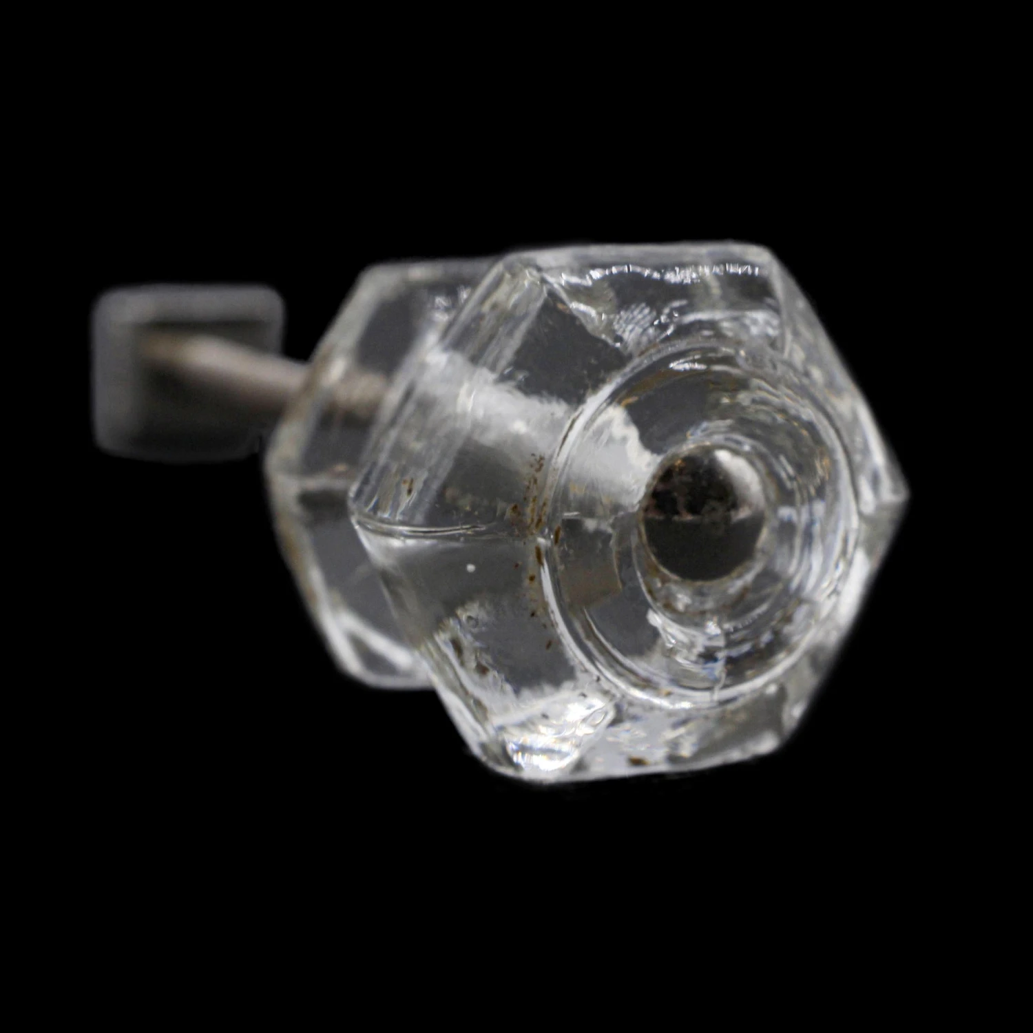 Vintage 1.375 In. Hexagon Glass Drawer Cabinet Knob 3 Vintage 1.375 In. Hexagon Glass Drawer Cabinet Knob