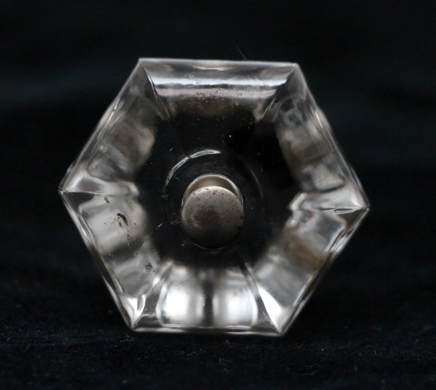 Vintage 1.5 In. Hexagon Glass Cabinet Drawer Knob 3 Vintage 1.5 In. Hexagon Glass Cabinet Drawer Knob