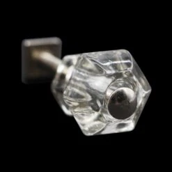 Vintage Clear Glass 0.875 In. Cabinet Drawer Knob