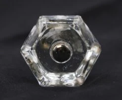 Vintage Clear Glass 1.5 In. Hexagon Drawer Cabinet Knob