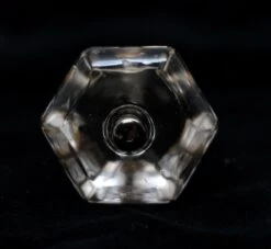 Vintage Clear Glass Hexagon 1.5 In. Cabinet Drawer Knob
