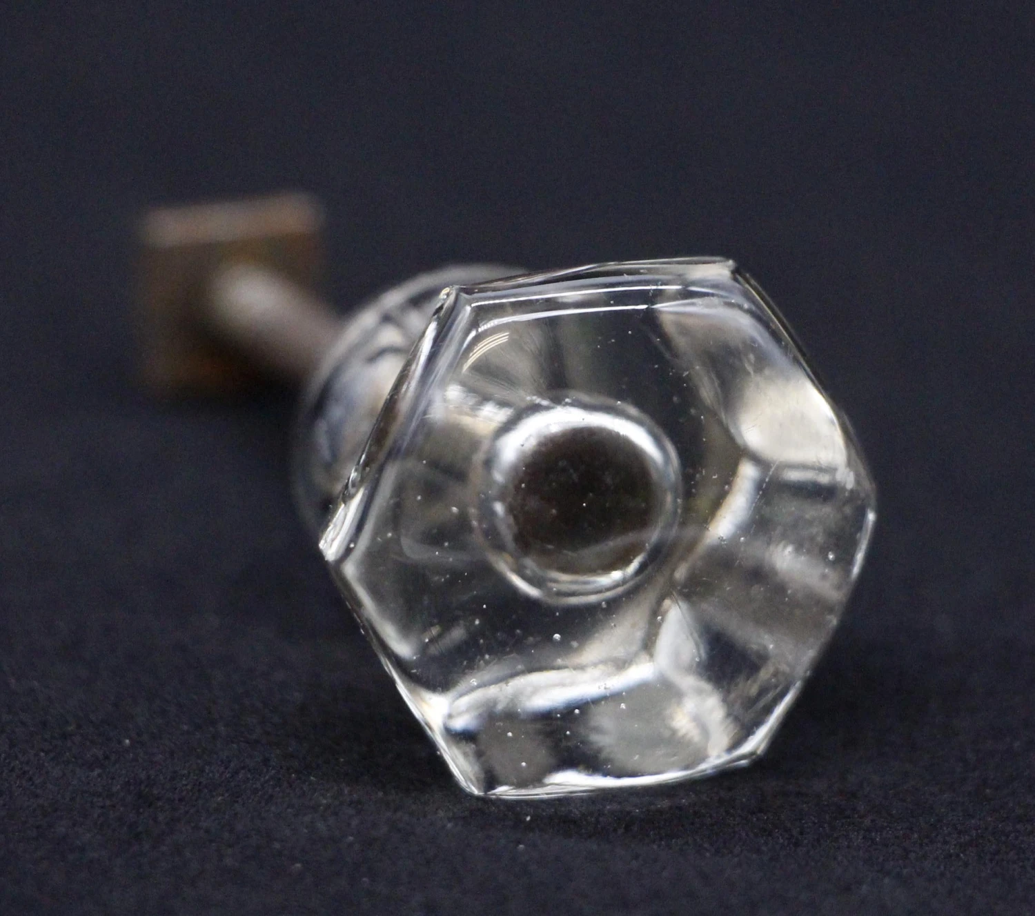 Vintage Hexagon 1 In. Clear Glass Cabinet Drawer Knob 3 Vintage Hexagon 1 In. Clear Glass Cabinet Drawer Knob