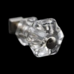 Vintage Hexagon Clear Glass 1 In. Cabinet Drawer Knob