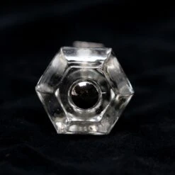Vintage Hexagon Shaped Clear Glass 1.25 In. Cabinet Drawer Knob