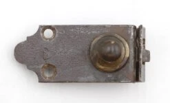 Antique 2.75 In. Recessed Steel Brass Button Cabinet Latch