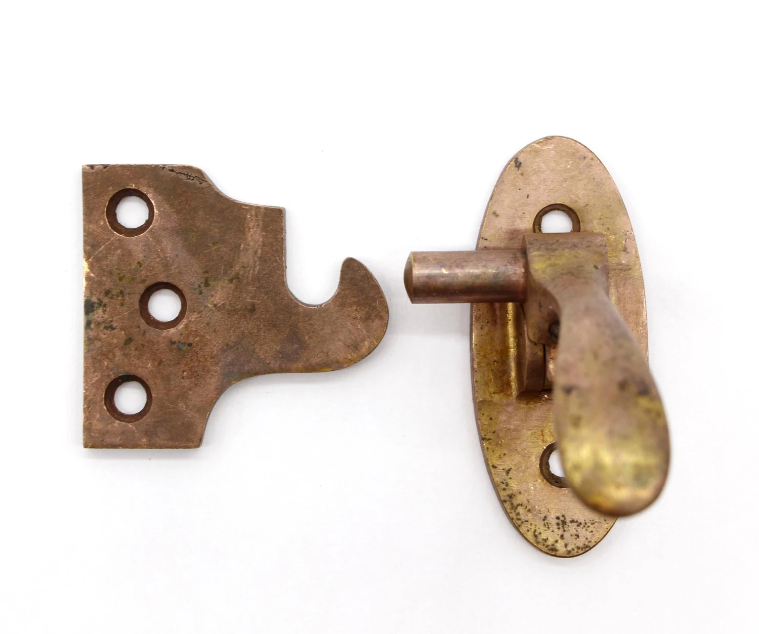Vintage Patina Bronze Cabinet Ice Box Latch 4 Vintage Patina Bronze Cabinet Ice Box Latch - Image 2