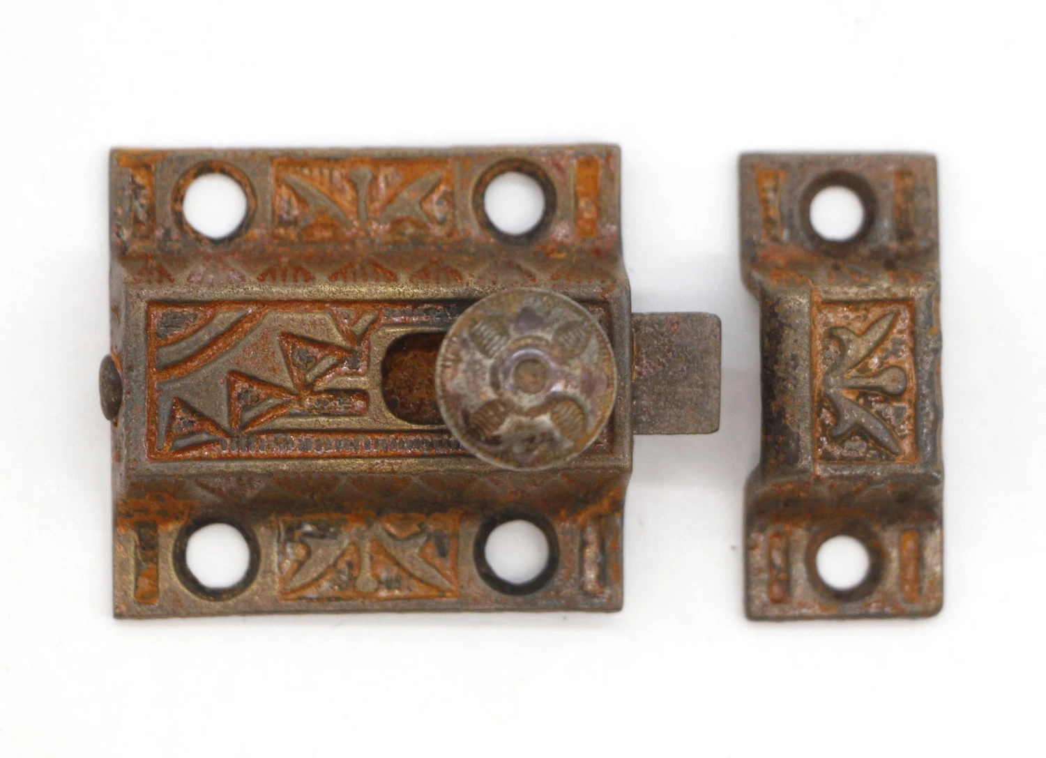 Antique 2.125 In. Aesthetic Cast Iron Cabinet Latch 4 Antique 2.125 In. Aesthetic Cast Iron Cabinet Latch - Image 2