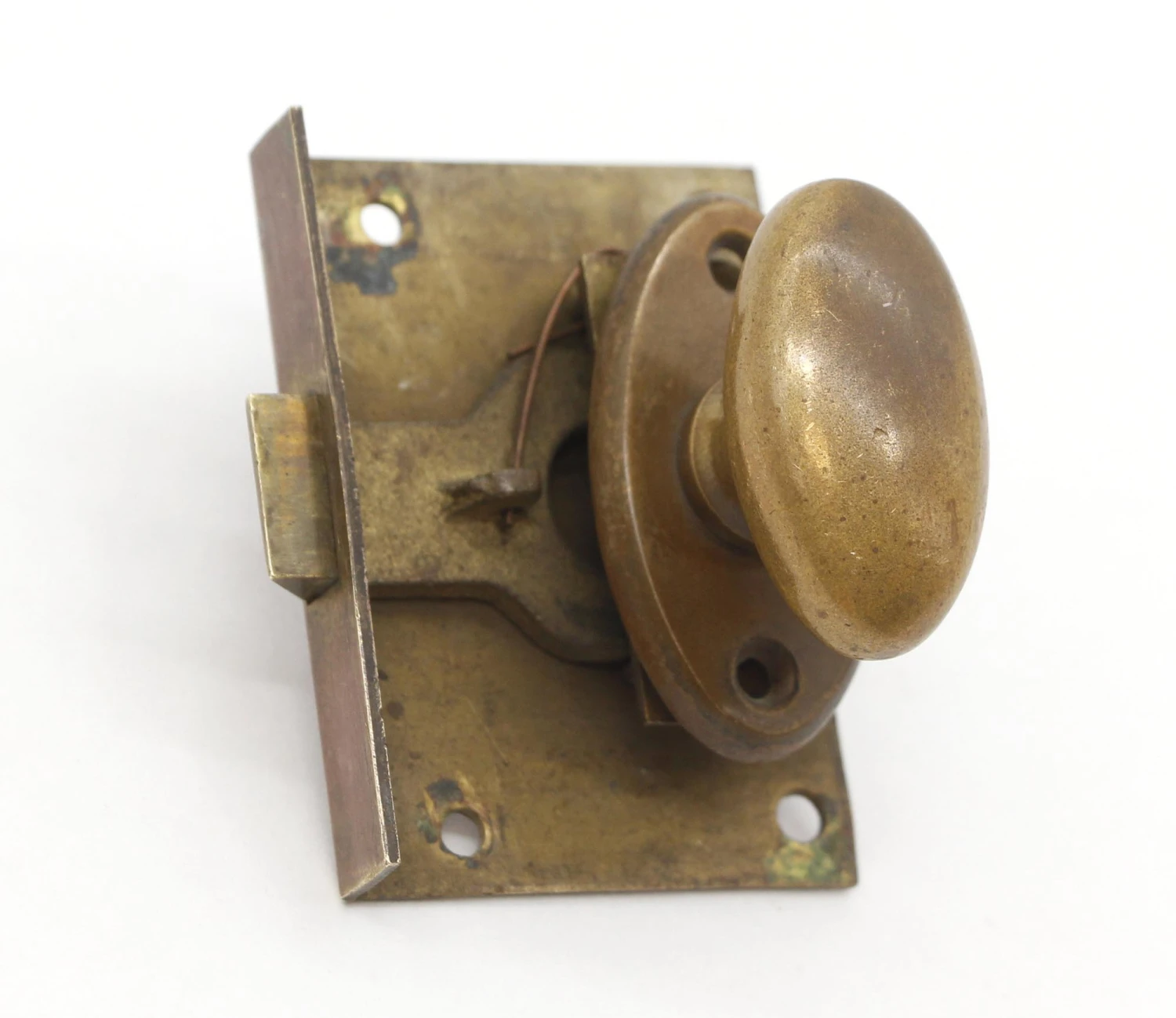 Reclaimed Brass Complete Cabinet Latch Set 4 Reclaimed Brass Complete Cabinet Latch Set - Image 2