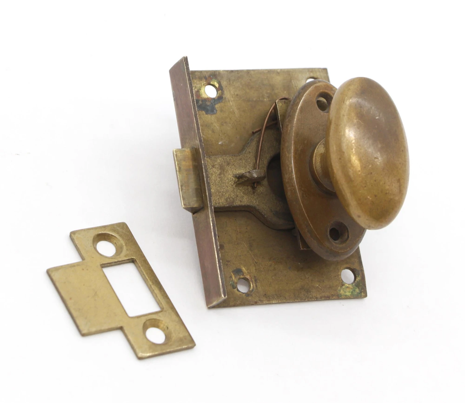 Reclaimed Brass Complete Cabinet Latch Set 3 Reclaimed Brass Complete Cabinet Latch Set