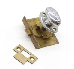 Reclaimed Nickeled Brass Complete Cabinet Latch Set