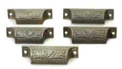 Antique 3.375 In. Iron Victorian Drawer Bin Pull