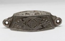 Antique 4.5 In. Victorian Cast Iron Floral Bin Pull