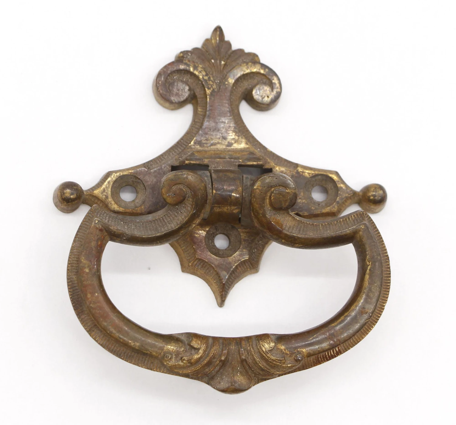 Antique Cast Bronze Ring Bail Drawer Pull 3 Antique Cast Bronze Ring Bail Drawer Pull