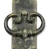 Antique Colonial Black Cast Iron Ring Drawer Pull