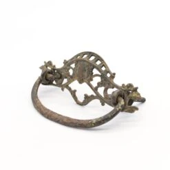 Antique French Cut Out 4.25 In. Brass Bail Pull