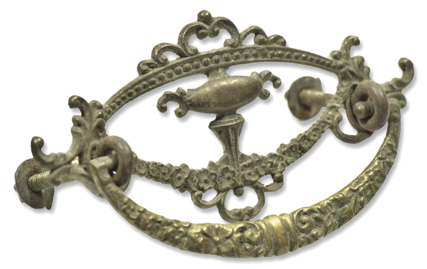 Antique Victorian Beaded Brass Bail Drawer Pull 3 Antique Victorian Beaded Brass Bail Drawer Pull