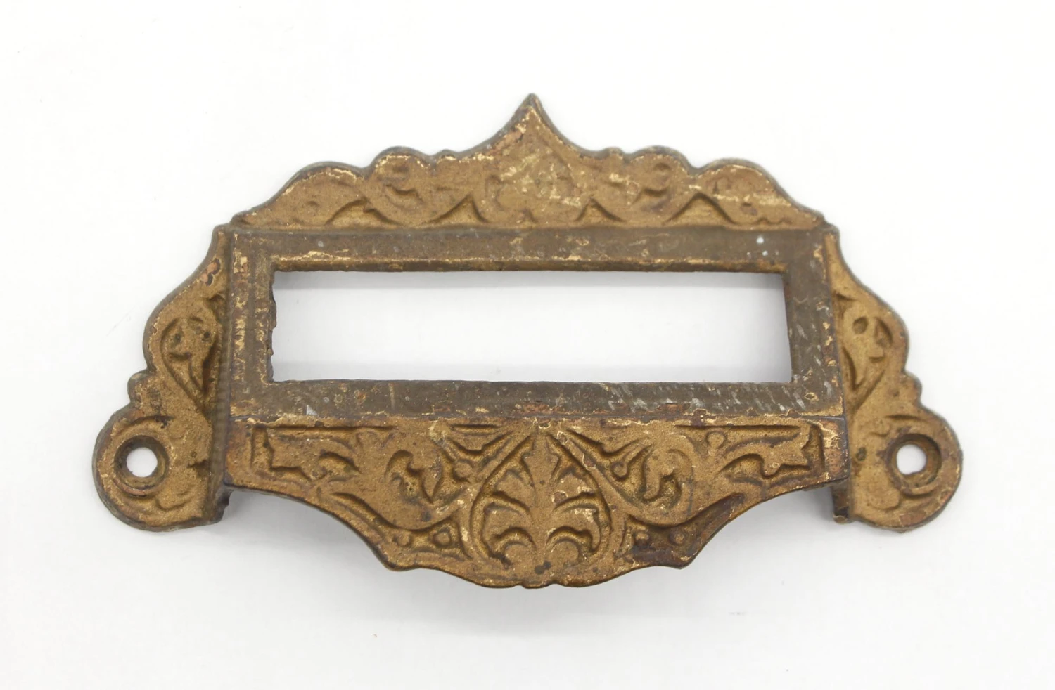 Antique Victorian Bronze Over Cast Iron Apothecary Bin Pull 3 Antique Victorian Bronze Over Cast Iron Apothecary Bin Pull