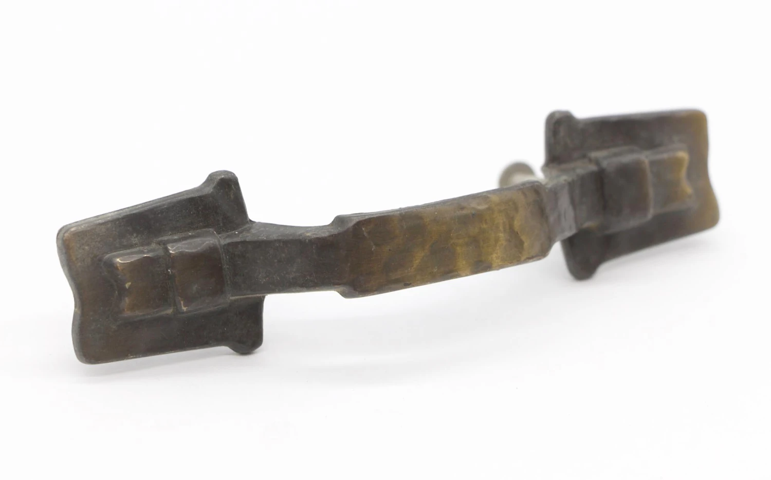 Arts & Crafts Hammered Pressed Brass Vintage Bridge Drawer Pull 3 Arts & Crafts Hammered Pressed Brass Vintage Bridge Drawer Pull
