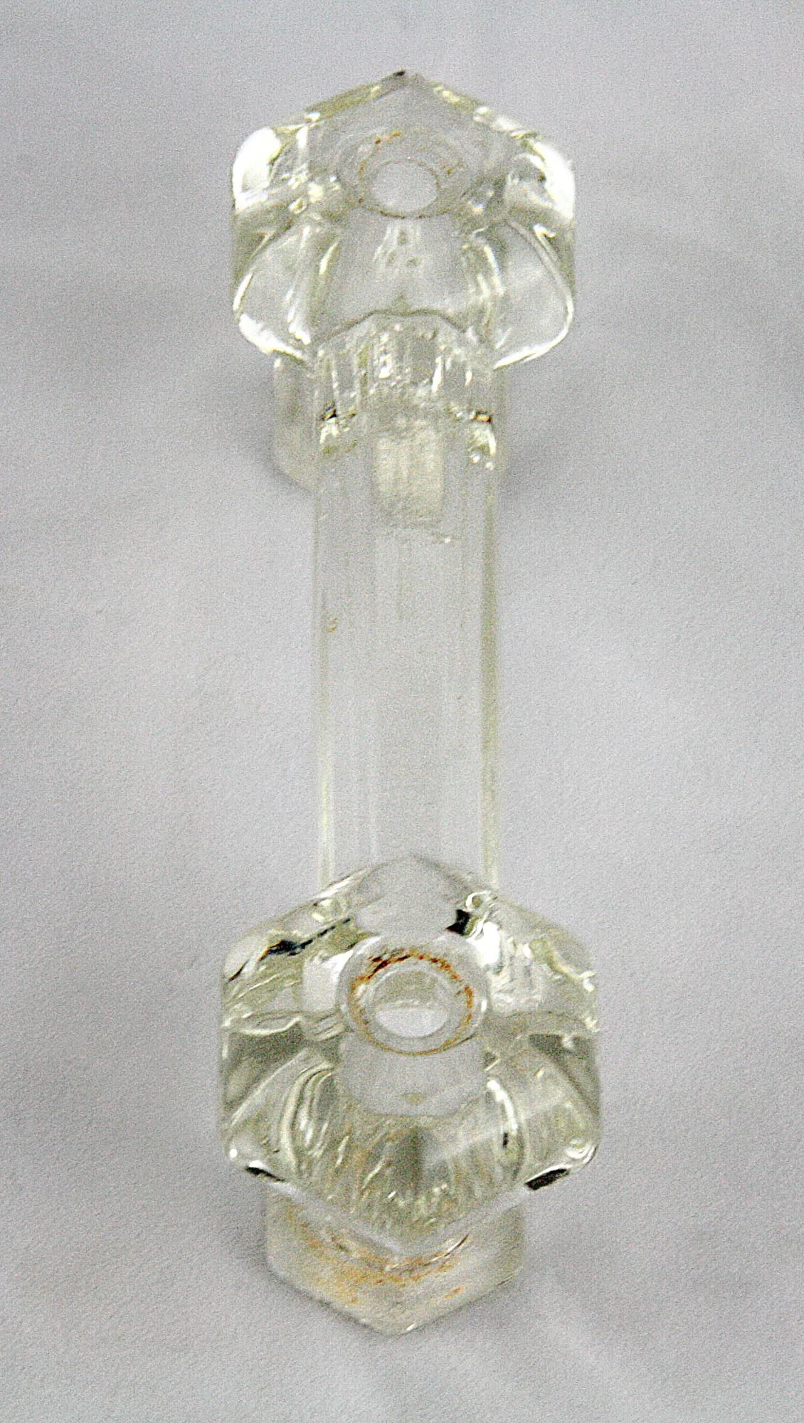 Vintage 4.125 In. Fluted Bridge Clear Glass Drawer Pull 5 Vintage 4.125 In. Fluted Bridge Clear Glass Drawer Pull - Image 3