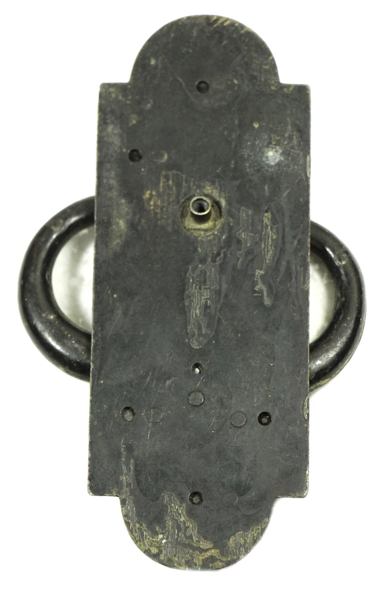 Antique Colonial Black Cast Iron Ring Drawer Pull 5 Antique Colonial Black Cast Iron Ring Drawer Pull - Image 3