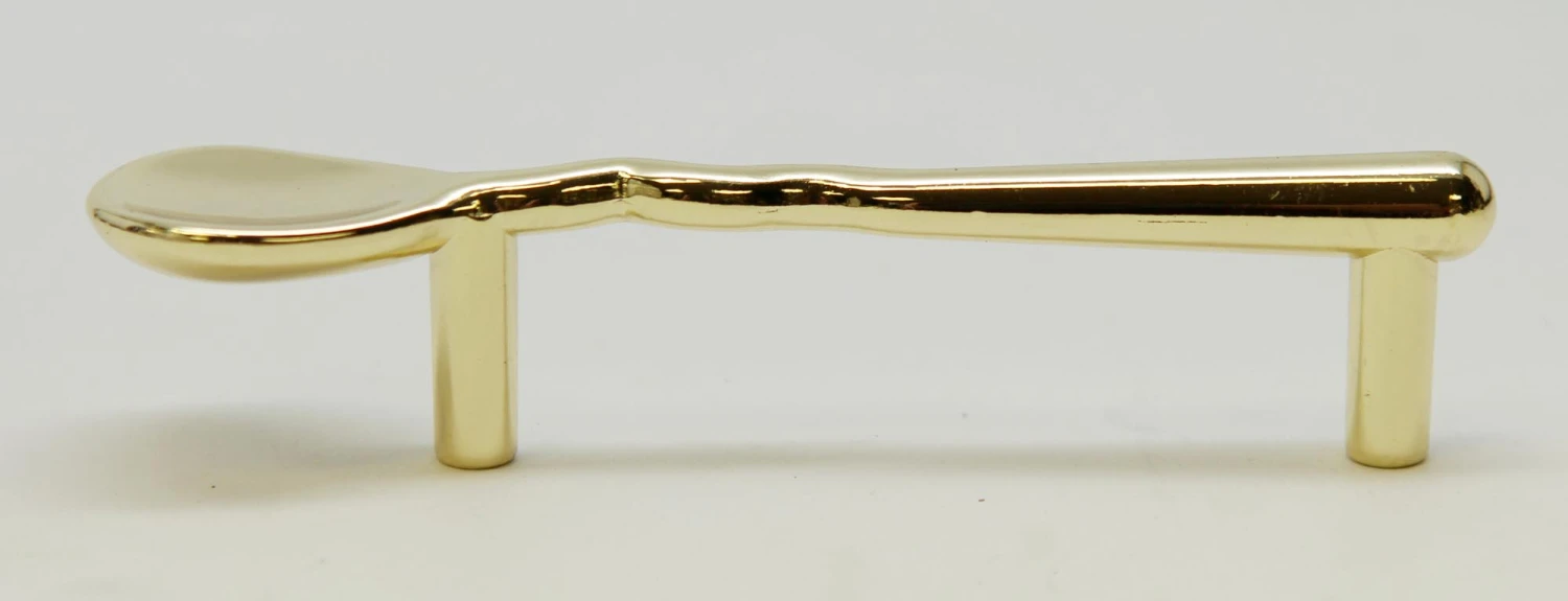 Set Of 10 Polished Brass Spoon Shaped Cabinet Pulls 5 Set Of 10 Polished Brass Spoon Shaped Cabinet Pulls - Image 3