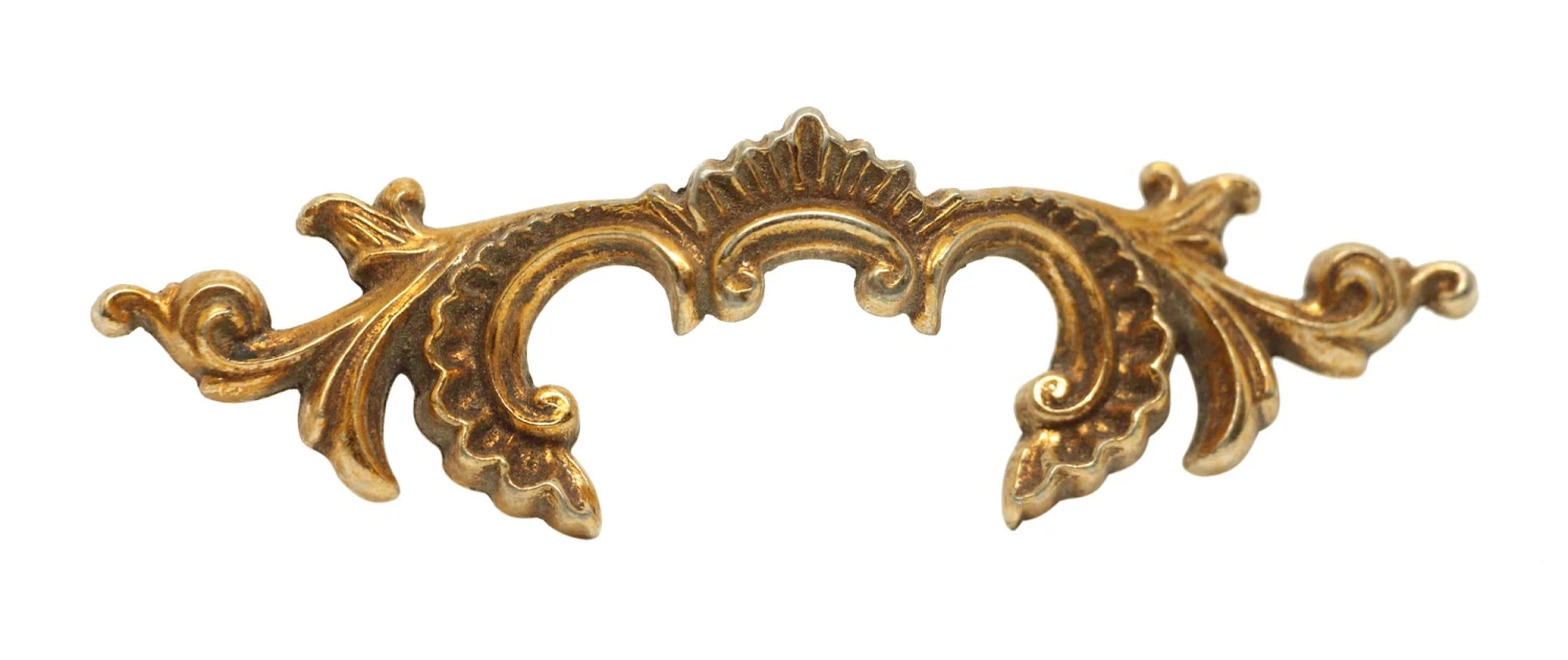 French Brass Bridge Dresser Pull 5 French Brass Bridge Dresser Pull - Image 3