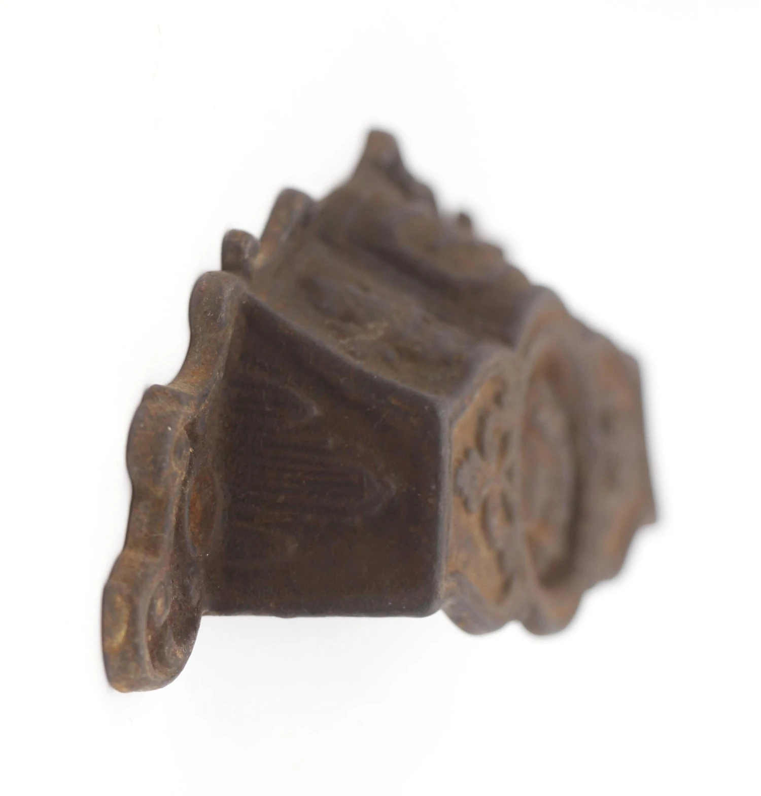 Antique Victorian Cast Iron Lady Face Bin Pull 5 Antique Victorian Cast Iron Lady Face Bin Pull - Image 3