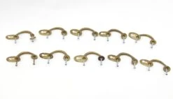 Set Of 10 Olde New Vintage Brushed Brass Upright Cabinet Handle Pulls With Keyhole 10 Set Of 10 Olde New Vintage Brushed Brass Upright Cabinet Handle Pulls With Keyhole -OGT Sale Store cabinet furniture pulls for sale q284466