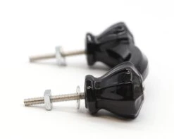 Vintage 4.125 In. Black Glass Fluted End Bridge Drawer Pull 8 Vintage 4.125 In. Black Glass Fluted End Bridge Drawer Pull -OGT Sale Store cabinet furniture pulls for sale q284473