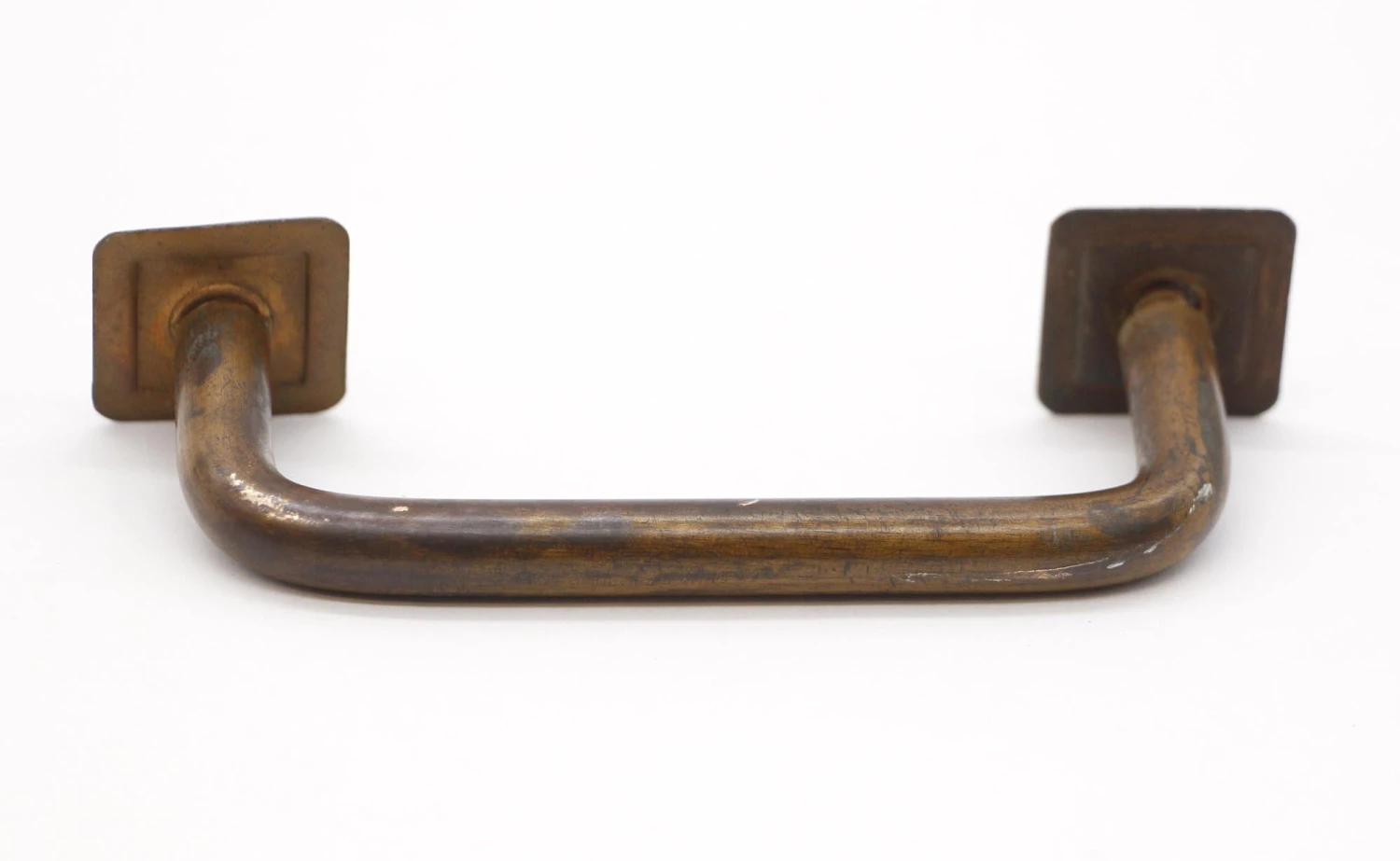 Vintage 4.75 In. Patina Brass Rounded Bridge Drawer Cabinet Pull 5 Vintage 4.75 In. Patina Brass Rounded Bridge Drawer Cabinet Pull - Image 3