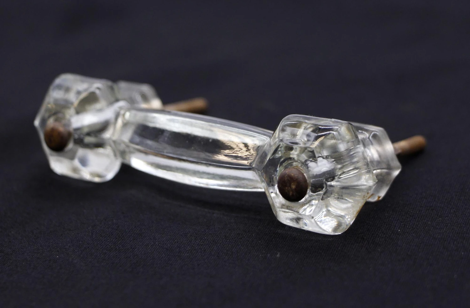 Pair Of Vintage 4.25 In. Clear Glass Bridge Drawer Pulls 5 Pair Of Vintage 4.25 In. Clear Glass Bridge Drawer Pulls - Image 3