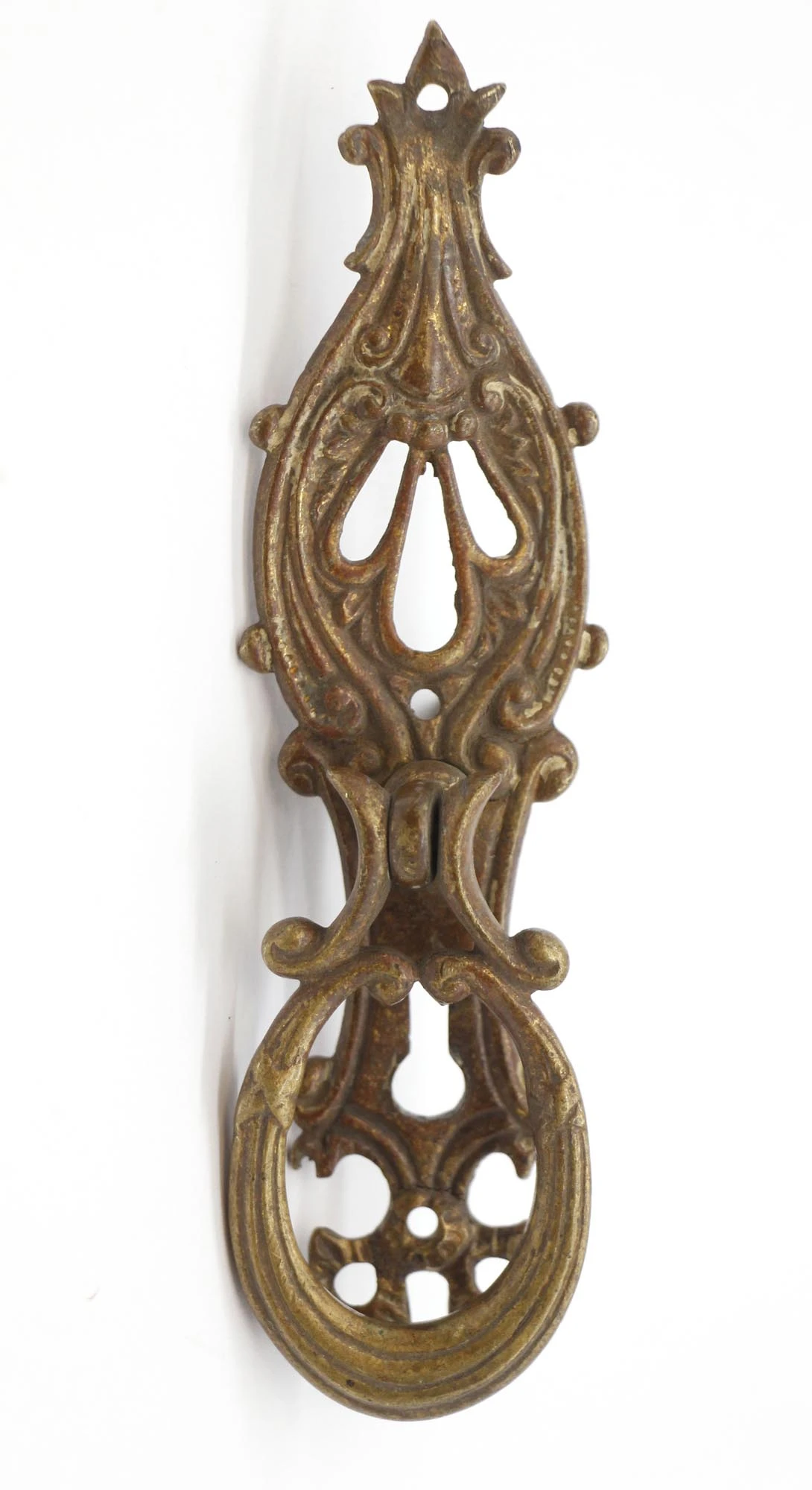 Ornate Brass Keyhole Ring Furniture Pull Latch With Spindle 5 Ornate Brass Keyhole Ring Furniture Pull Latch With Spindle - Image 3