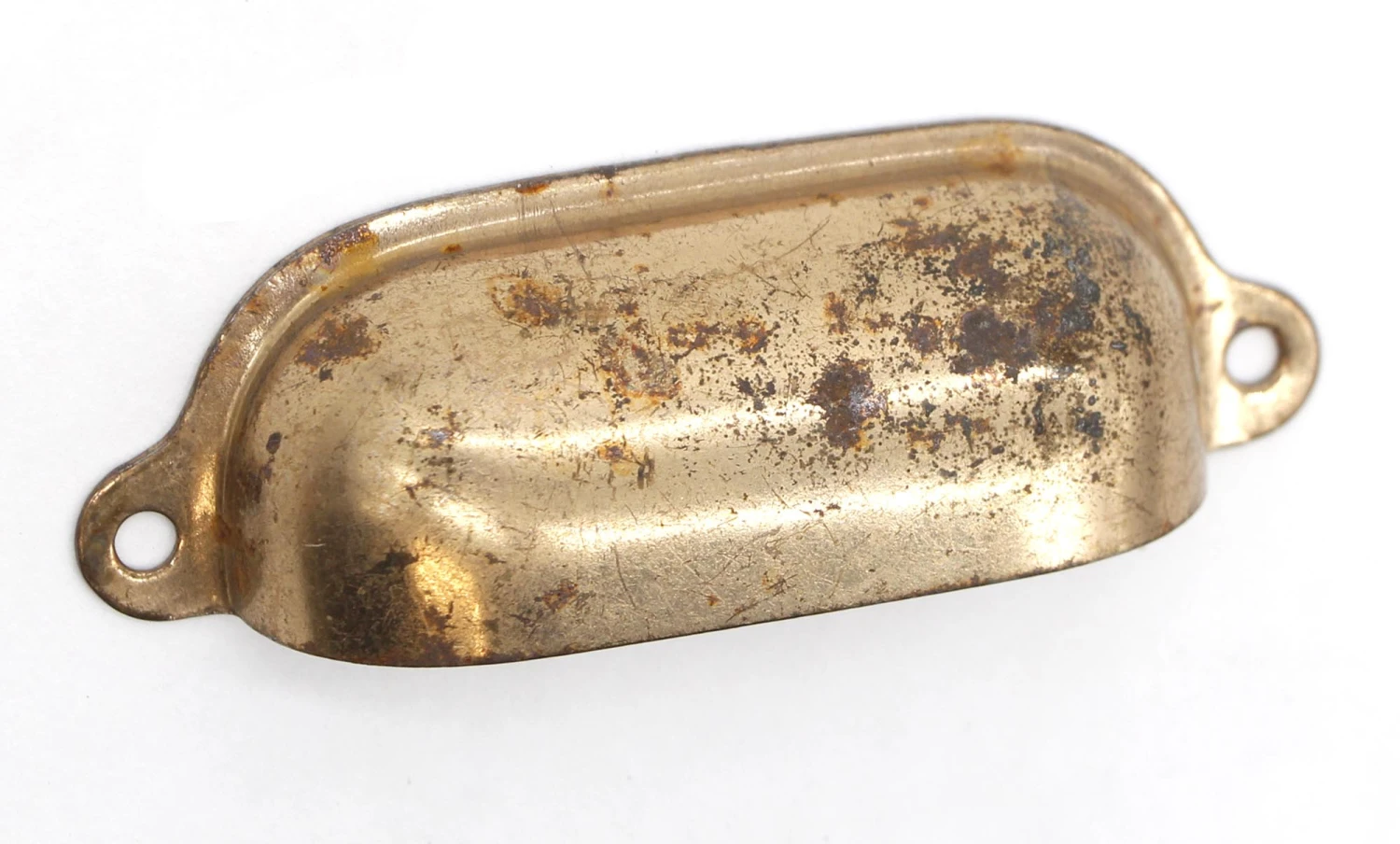 Pair Of Vintage 3.5 In. Brass Plated Steel Drawer Cup Pulls 5 Pair Of Vintage 3.5 In. Brass Plated Steel Drawer Cup Pulls - Image 3