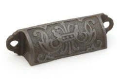 Pair Of 3.375 In. Antique Victorian Cast Iron Bin Pulls -OGT Sale Store cabinet furniture pulls for sale q287192