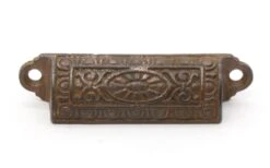 Pair Of 3.75 In. Antique Victorian Cast Iron Bin Drawer Pulls -OGT Sale Store cabinet furniture pulls for sale q287204