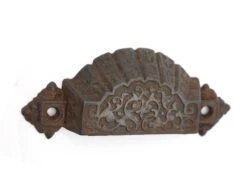 Pair Of Antique 5 In. Victorian Cast Iron Bin Drawer Pulls -OGT Sale Store cabinet furniture pulls for sale q287721