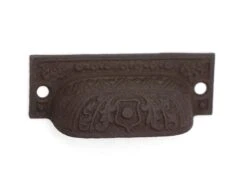 Pair Of Antique Victorian 3.25 In. Cast Iron Bin Drawer Pulls -OGT Sale Store cabinet furniture pulls for sale q287733