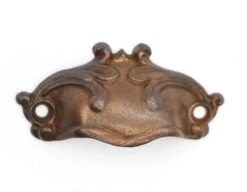 Pair Of Antique 3.125 In. Victorian Cast Iron Bin Drawer Pulls -OGT Sale Store cabinet furniture pulls for sale q287734