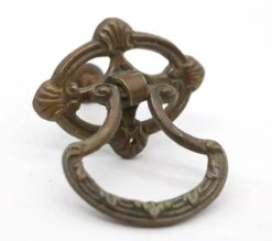 Pair Of 2.25 In. Art Deco Drop Ring Brass Drawer Pulls 9 Pair Of 2.25 In. Art Deco Drop Ring Brass Drawer Pulls -OGT Sale Store cabinet furniture pulls for sale q287894