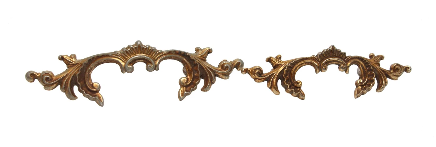 French Brass Bridge Dresser Pull 4 French Brass Bridge Dresser Pull - Image 2