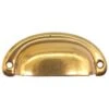 Old New Warm Brass Russwin Drawer Cup Bin Pull