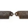 Pair Of 4.5 In. Antique Aesthetic Cast Iron Bin Drawer Pulls