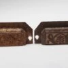 Pair Of Antique 3.375 In. Bronze Greek Key Drawer Bin Pulls -OGT Sale Store cabinet furniture pulls pair of antique 3375 in bronze greek key drawer bin pulls p264234a